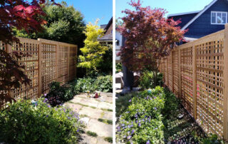 Choosing a fence style – decorative lattice fence enhancing curb appeal in a bellevue backyard