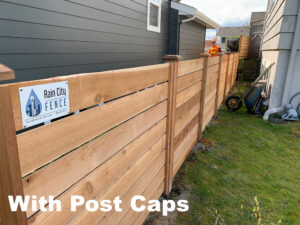 Cedar Fence Style Seattle Horizontal with Post Caps