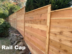 Cedar Fence Style Seattle Rail Cap Horizontal