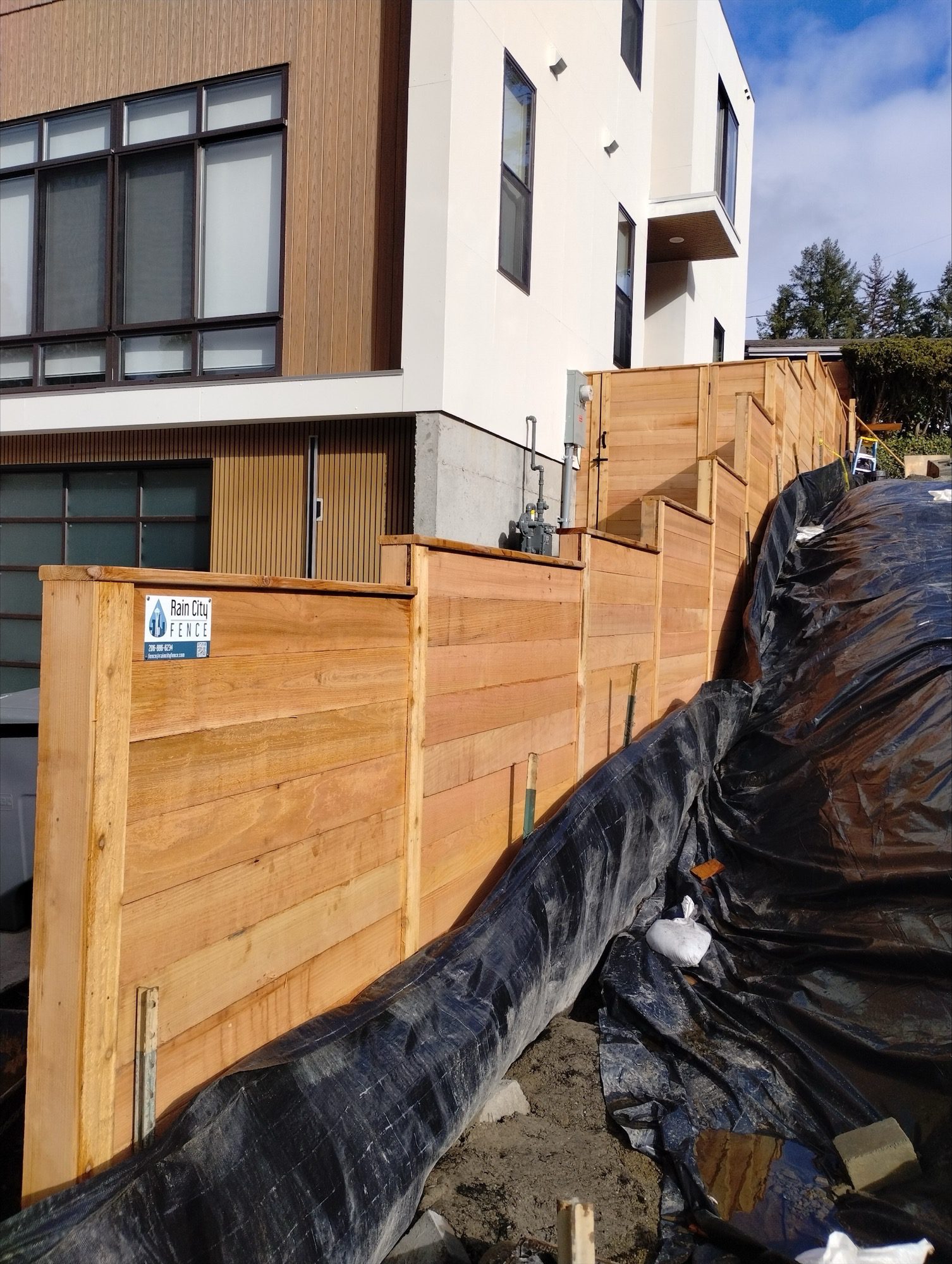 cedar fence installation Bellevue Washington backyard